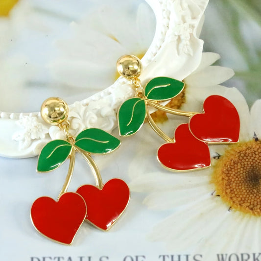 Cherry Heart Earrings