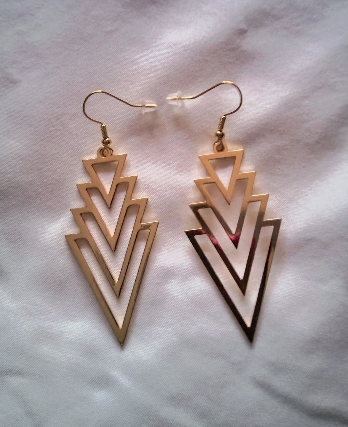 Cascading Triangle Drop Earrings