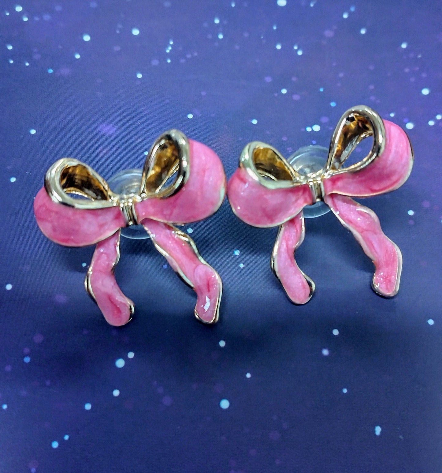 Pink Bow Earrings