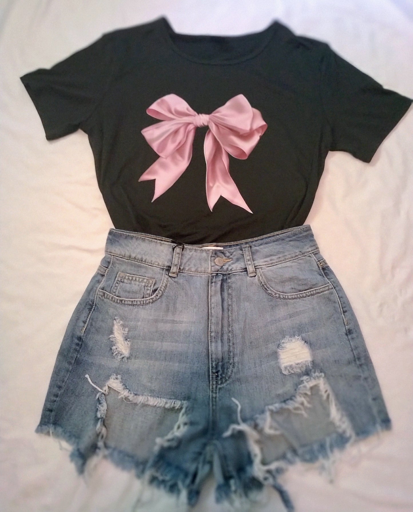 Light Blue Wash Ripped Frayed Denim Jean Shorts