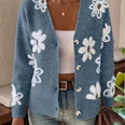 Blue Flower Cardigan Sweater